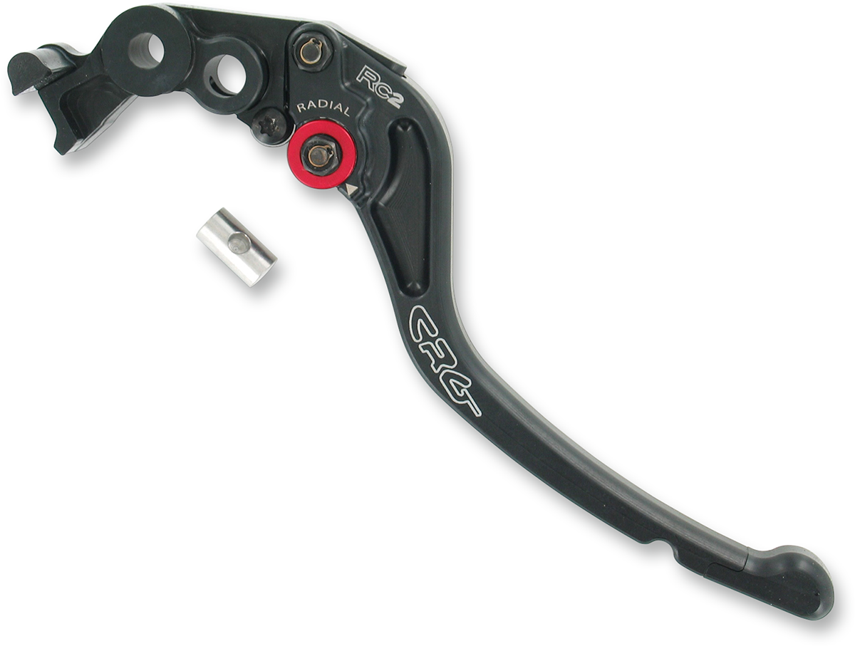 CRG RC2 standard clutch lever in black, designed for motorcycle, featuring ergonomic design and durable construction.