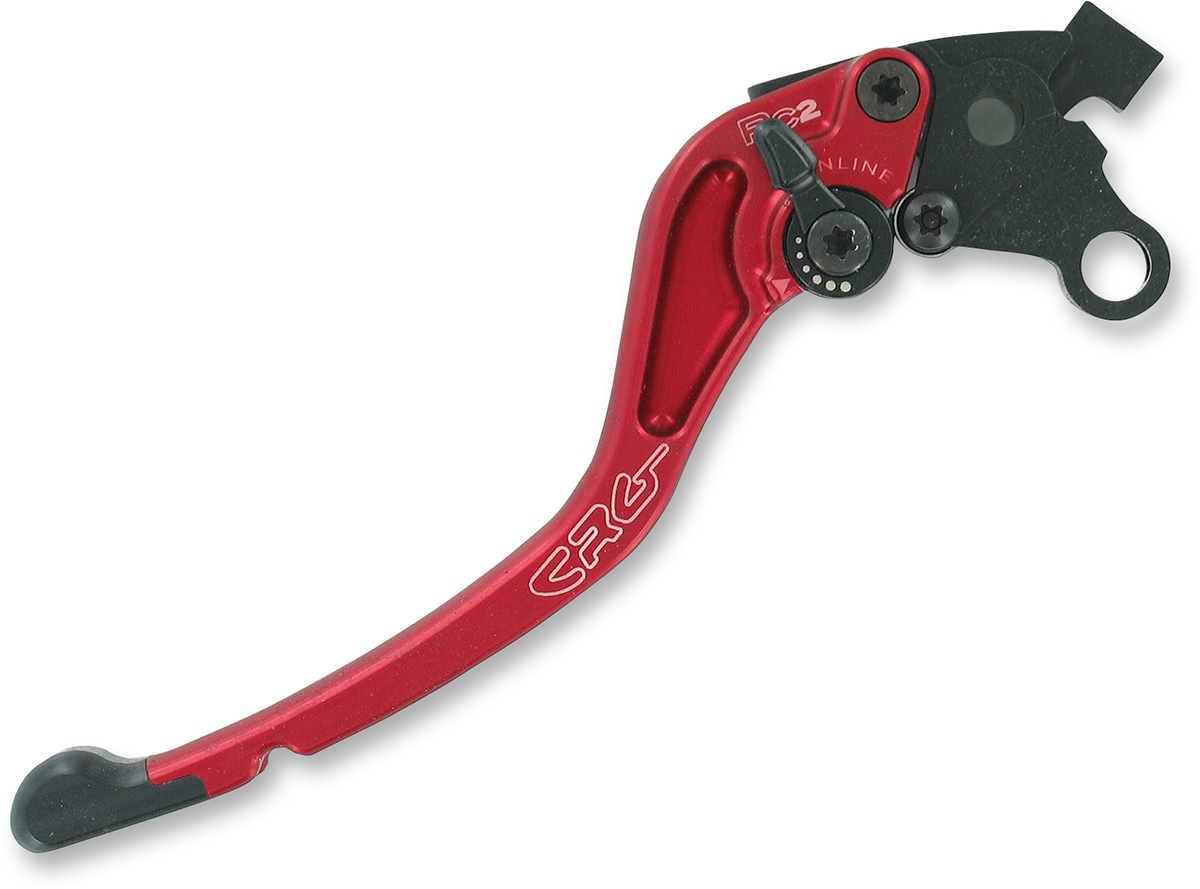 CRG RC2 Standard Clutch Lever in red with part number 2AN-612-T-R, showing the sleek motorcycle clutch lever design.