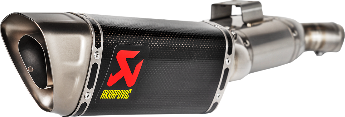 AKRAPOVIC Carbon Fiber Muffler S-B9SO2-APC, lightweight exhaust muffler with carbon fiber finish for enhanced performance