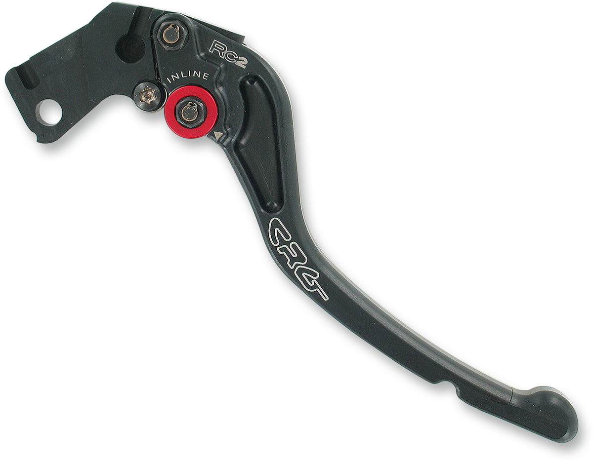 Black CRG RC2 Standard Clutch Lever with 2AN-613-T-B design, showcasing ergonomic shape and mounting hardware for motorcycle.