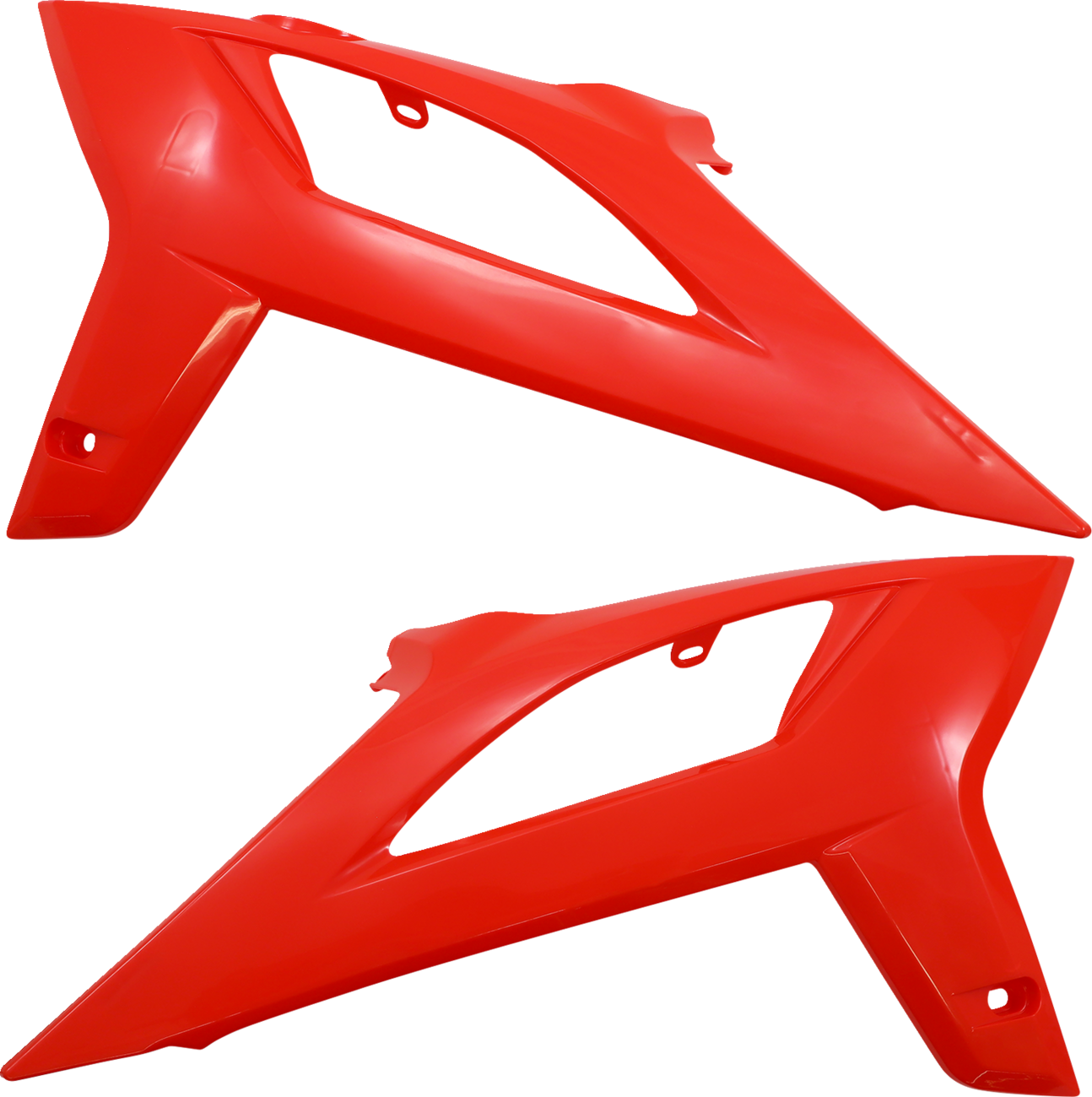 A red Acerbis full replacement body kit for motorcycles, showcasing sleek, aerodynamic design components.