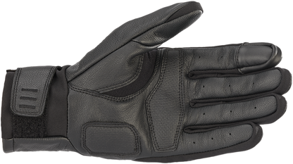 Black ALPINESTARS Gareth Leather Gloves in 3XL, showcasing durable leather construction and detailed stitching.