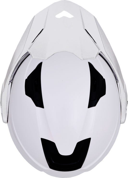 White AFX FX-111DS helmet in 2XL size, featuring sleek design and ventilation, designed for motorcycle riders.