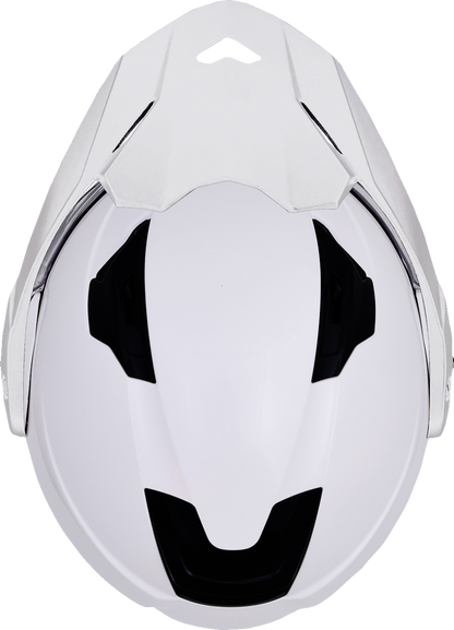 White AFX FX-111DS helmet in XL size with a sleek, aerodynamic design, featuring a clear visor and ventilation details.