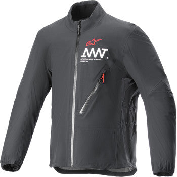 Black Alpinestars AMT Storm Gear Drystar XF jacket in 2XL, featuring durable fabric and protective design for motorcycle riding.