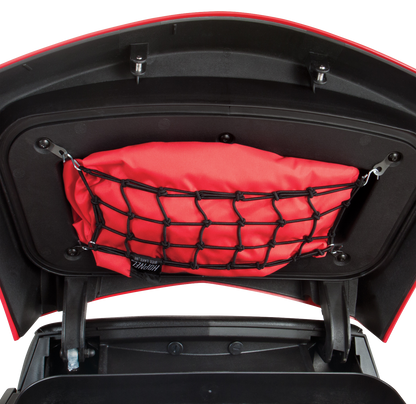 Bill's Exhausts Show Chrome Net Set for Trunk or Saddlebag, designed for motorcycle engine storage and organization.