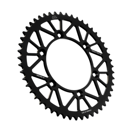 JT RaceLite rear 51-tooth aluminum sprocket for Kawasaki and Suzuki motorcycles, part JTA808.51BLK, shown in black.