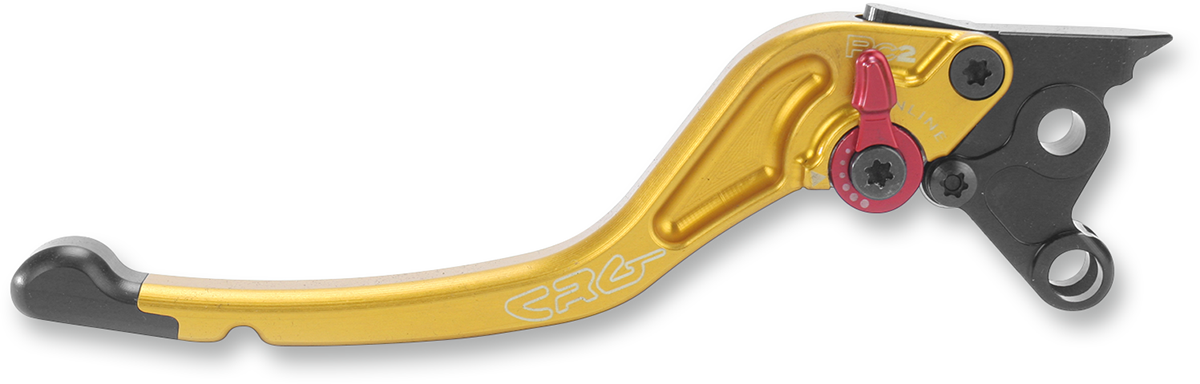 CRG RC2 standard clutch lever in gold, motorcycle part with part number 2AB-521C-T-G, featuring ergonomic design and high-quality finish.