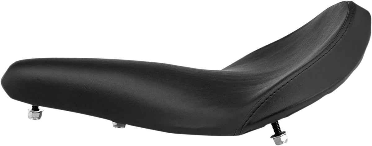 Black BILTWELL Solo 2 motorcycle seat with smooth finish, designed for comfortable riding and sleek style.