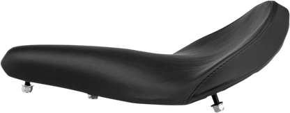 Black BILTWELL Solo 2 motorcycle seat with smooth finish, designed for comfortable riding and sleek style.