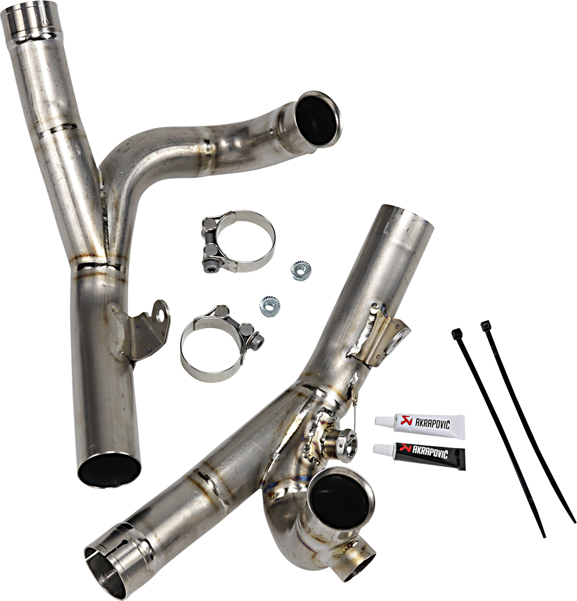 AKRAPOVIC titanium 4-into-2-into-2 collector for Yamaha Y17SO1T/1 motorcycle exhaust system.