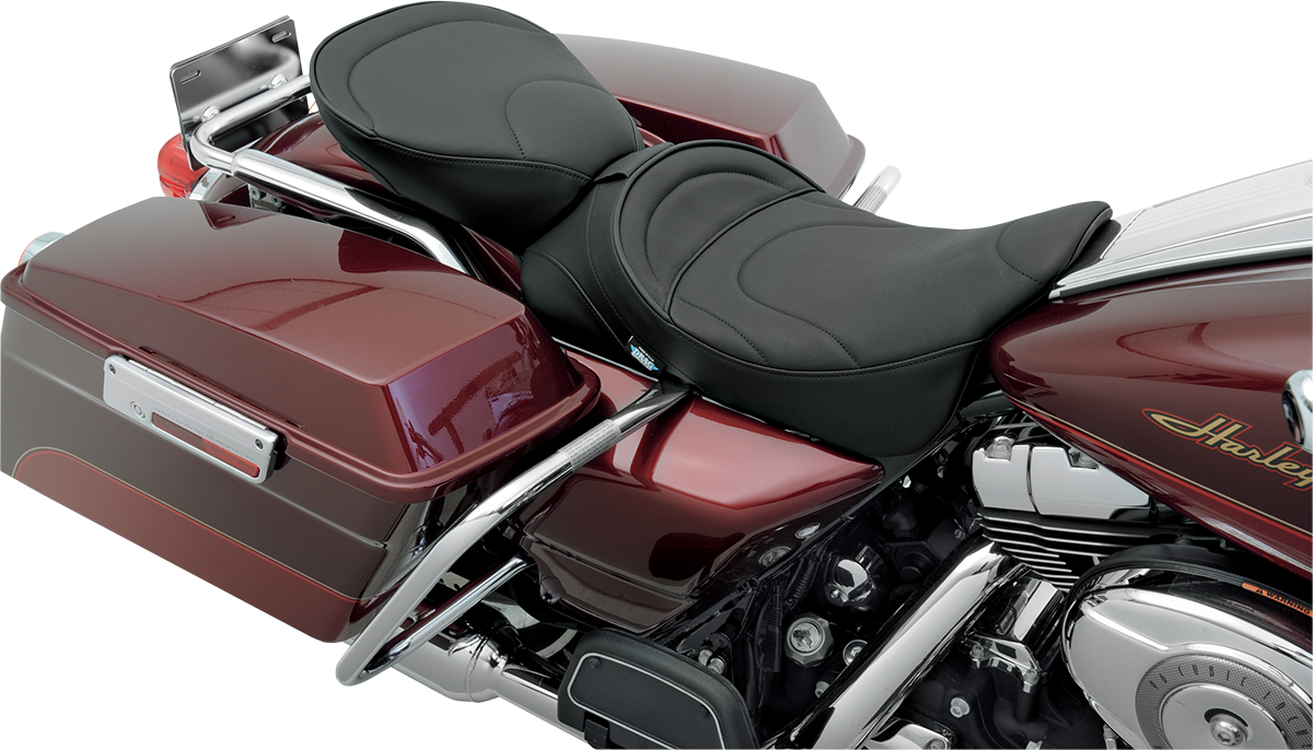 DRAG SPECIALTIES SEATS pillion seat for FL 1999-2022, wide and mild stitched, motorcycle passenger seat with comfortable design