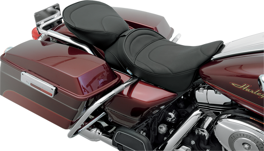 DRAG SPECIALTIES SEATS pillion seat for FL 1999-2022, wide and mild stitched, motorcycle passenger seat with comfortable design