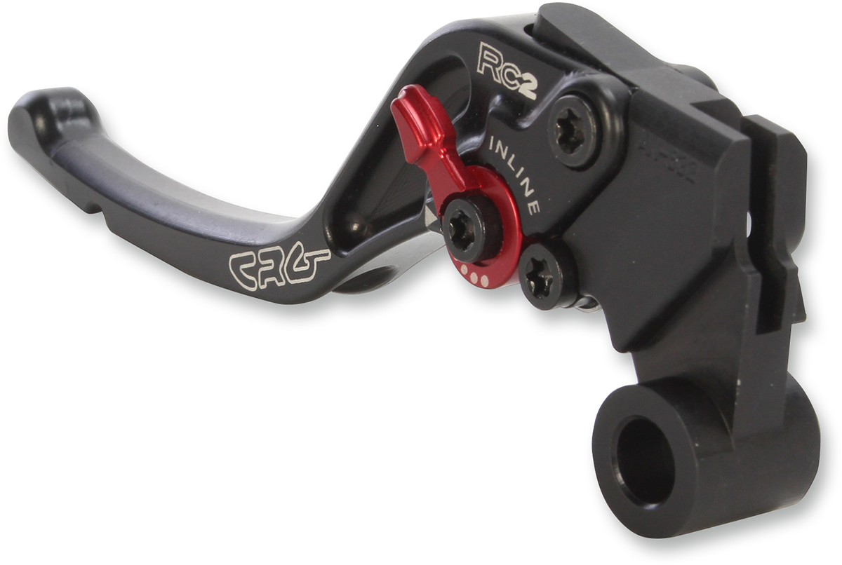 Black CRG RC2 Standard Clutch Lever with 2AN-632-T-B fitting for motorcycle clutch system, shown in the image.