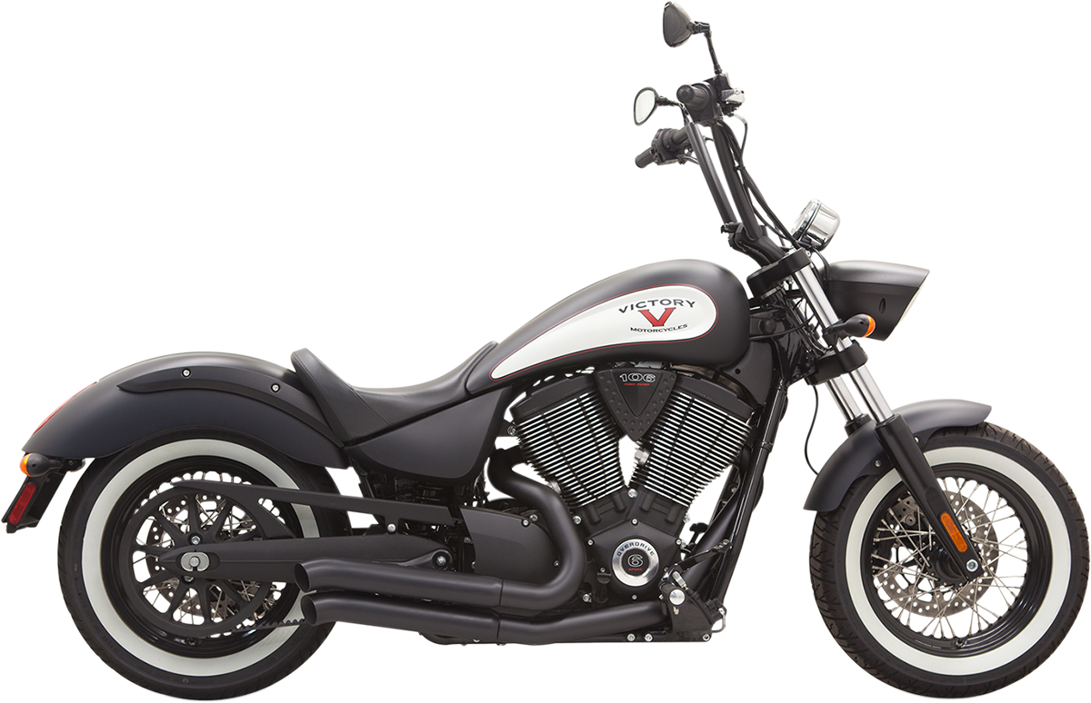 Black BASSANI XHAUST Pro-Street exhaust with turnout pipe, featuring sleek design and part number 6V23DB.