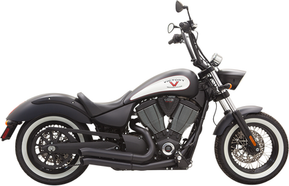 Black BASSANI XHAUST Pro-Street exhaust with turnout pipe, featuring sleek design and part number 6V23DB.