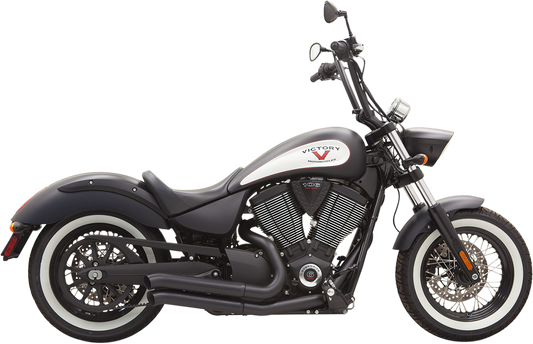 Black BASSANI XHAUST Pro-Street exhaust with turnout pipe, featuring sleek design and part number 6V23DB.