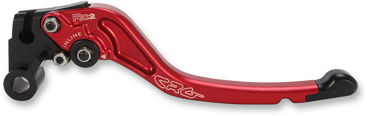 Red CRG RC2 standard motorcycle clutch lever with ergonomic design and adjustable features.