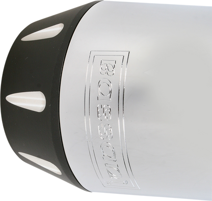 Chrome BASSANI XHAUST Road Rage 2:1 exhaust for Harley-Davidson FXR motorcycle, showing polished chrome finish and dual exhaust pipes.