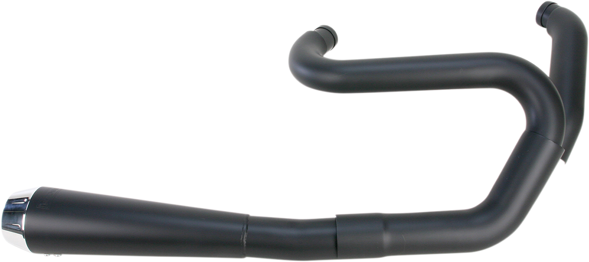 Black Bassani Xhaust Road Rage 2:1 motorcycle exhaust for FXD Harley Davidson, part number 1D5250B, with sleek design and polished finish.