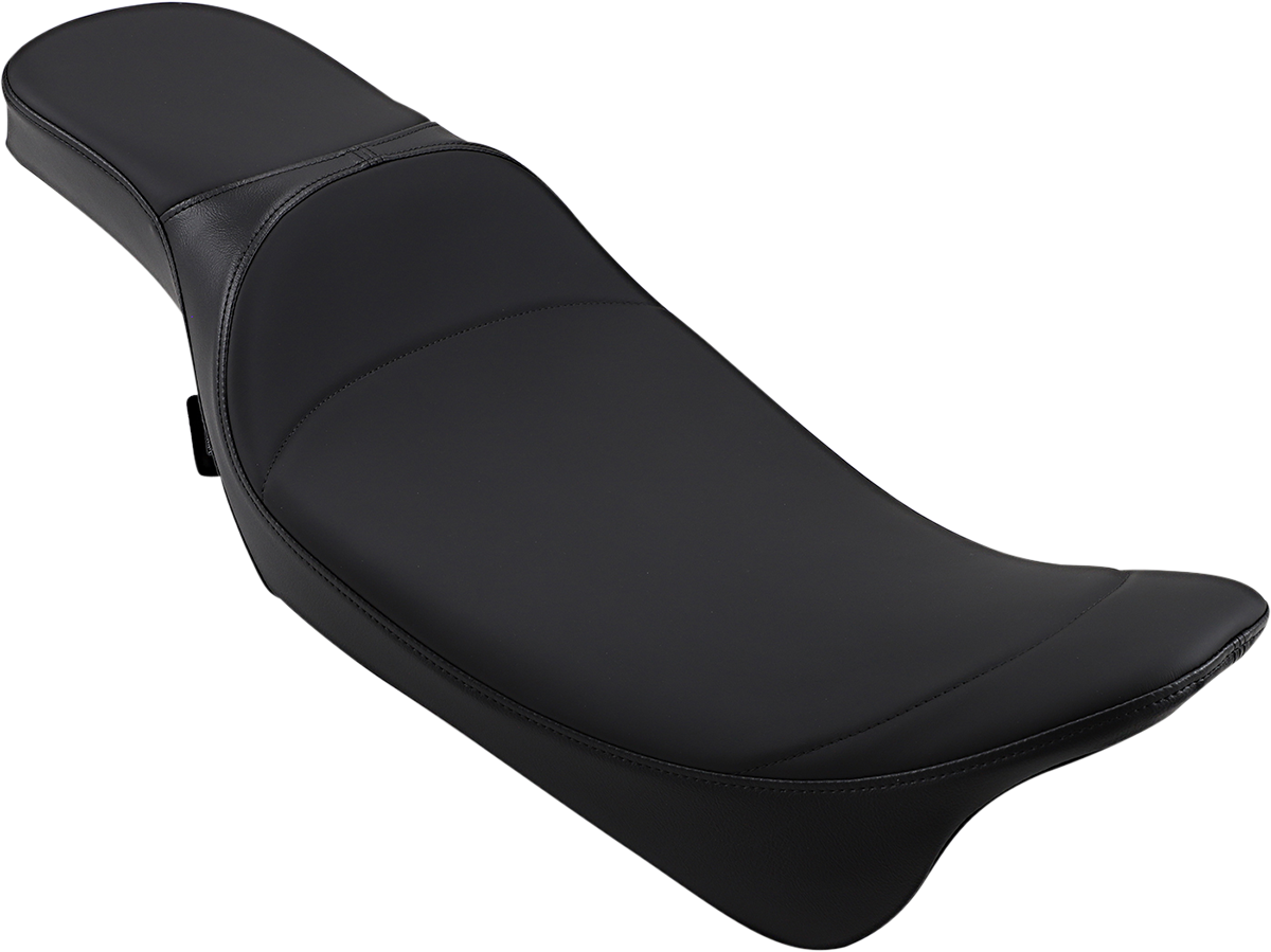 Extended reach Predator seat for Harley FL motorcycles by Drag Specialties Seats, designed for 2008-2024 models.