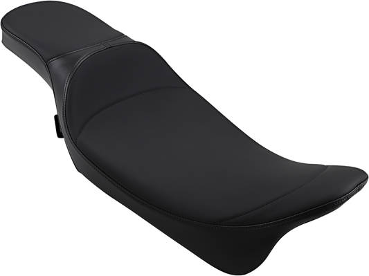 Extended reach Predator seat for Harley FL motorcycles by Drag Specialties Seats, designed for 2008-2024 models.