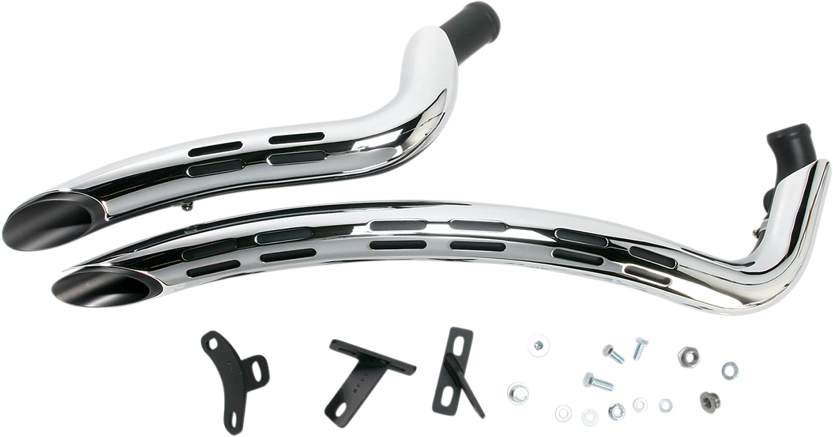BASSANI XHAUST Sweeper Exhaust System - Black/Chrome for Motorcycles (Part #1SD2F)