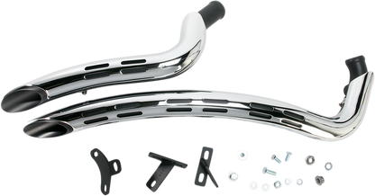 BASSANI XHAUST Sweeper Exhaust System - Black/Chrome for Motorcycles (Part #1SD2F)
