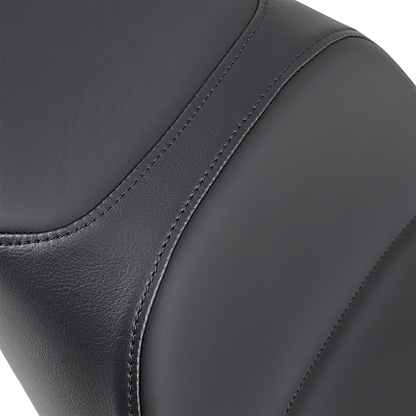 Extended reach Predator seat by Drag Specialties for Harley FL 1997-2007, showcasing the comfortable, contoured motorcycle seat design.
