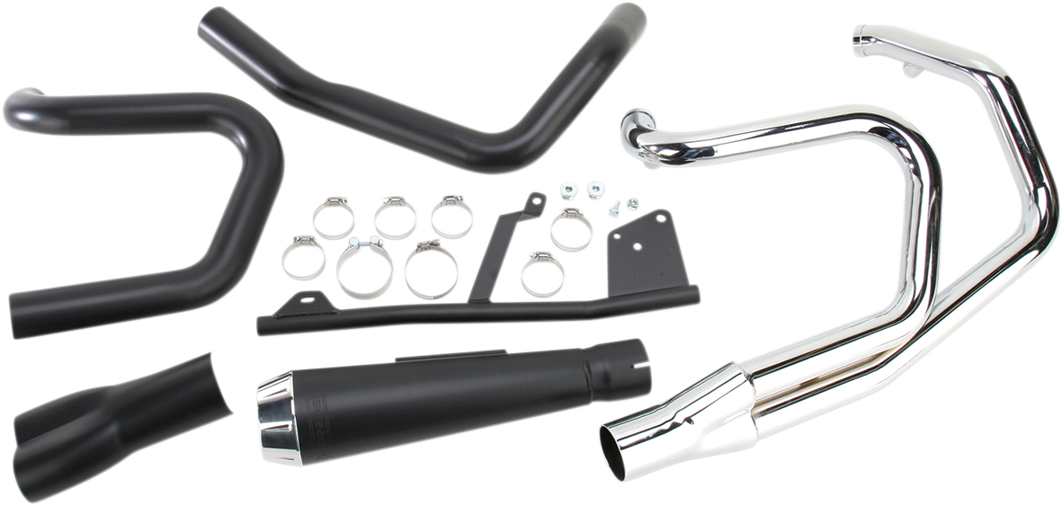 Bassani XHAUST Road Rage exhaust for Harley-Davidson XL 2004-2013, showcasing the black and chrome motorcycle exhaust system.