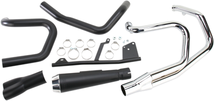 Bassani XHAUST Road Rage exhaust for Harley-Davidson XL 2004-2013, showcasing the black and chrome motorcycle exhaust system.