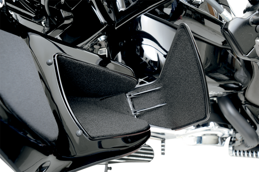 DRAG SPECIALTIES SEATS fairing pocket lining kit, motorcycle accessory with black fabric and sturdy construction.