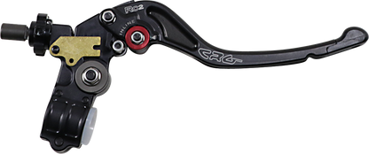 CRG SC2 clutch and perch standard lever in black for motorcycle, showing the sleek, durable metal design with mounting hardware.
