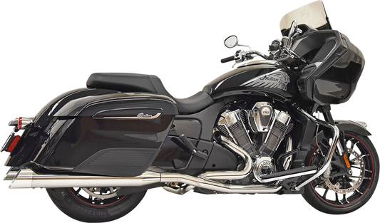 BASSANI XHAUST Dual Challenger Exhaust System with chrome finish, featuring dual pipes and sleek metallic design.