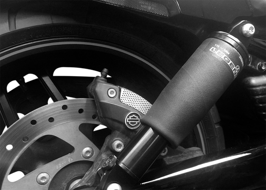 Legend Suspension Air-A V-Rod adjustable air suspension in black, designed for V-Rod motorcycles, part number 1311-0109.