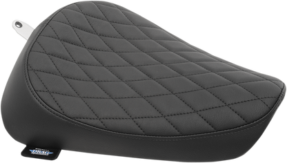 Drag Specialties solo diamond seat for Harley XL '82-'03 motorcycle, featuring a sleek, contoured design for rider comfort.
