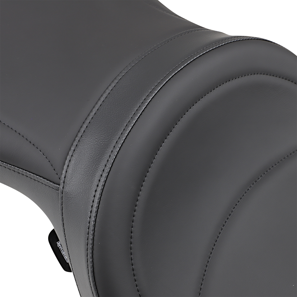 Low-profile touring seat for Harley XL '04-'22 by Drag Specialties, featuring wide fit and mild stitching in black leather.