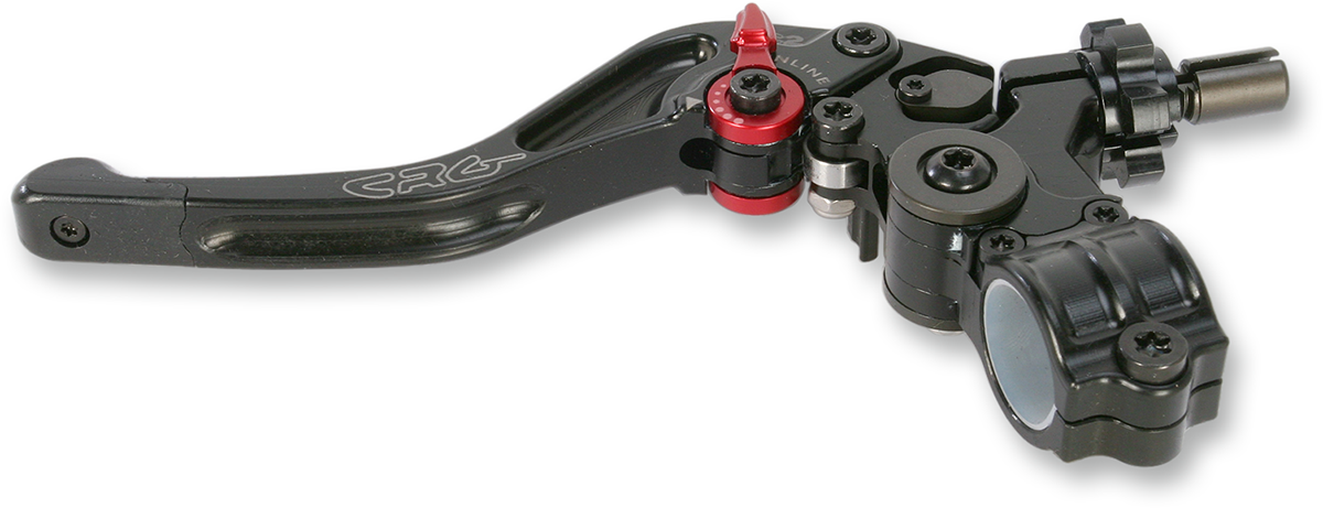 Black CRG SC2 Shorty Clutch and Perch Lever with compact design and ergonomic grip for motorcycle control.
