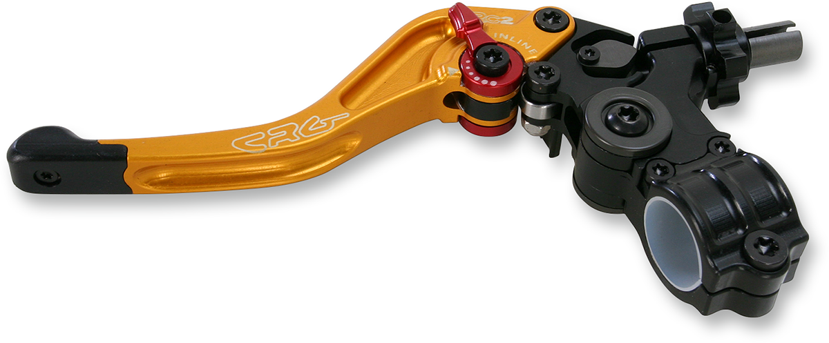 CRG SC2 Clutch and Perch Shorty Lever in gold, motorcycle aftermarket part with compact, ergonomic design for improved control