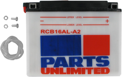 PARTS UNLIMITED, Parts Unlimited RCB16AL-A2 Heavy-Duty Motorcycle Battery with Anti-Sulfation Technology