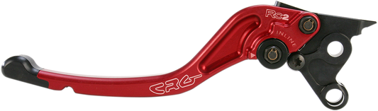 CRG RC2 standard brake lever in red, CNC machined aluminum motorcycle control component, with part number 2AB-521B-T-R.