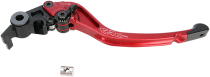 CRG RC2 standard brake lever in red, designed for motorcycle handlebars, featuring ergonomic grip and high-performance metal construction.