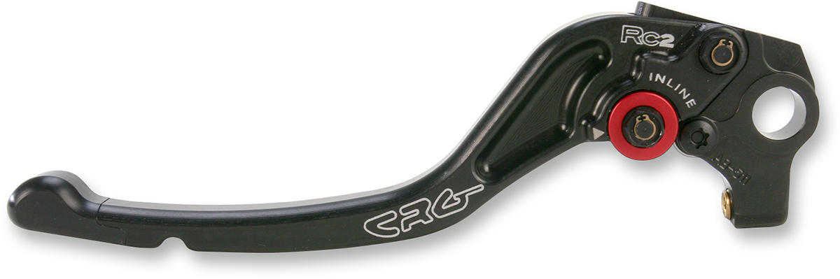 Black CRG RC2 standard brake lever with ergonomic design and precise craftsmanship, suitable for high-performance racing motorcycles.