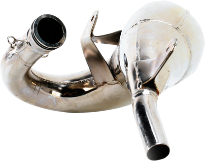 FMF Fatty Pipe 025119 high-performance exhaust for motorcycles, showcasing durable metal construction and sleek design.