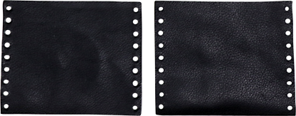 Black leather grip covers for Harley Davidson seats by Drag Specialties Seats, designed for a snug fit and enhanced comfort.
