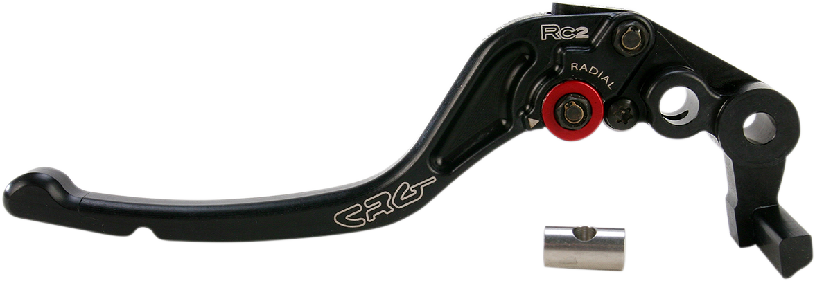 CRG RC2 Standard Brake Lever in black, 2RN-521-T-B, showing the sleek, ergonomic design for motorcycle braking systems.