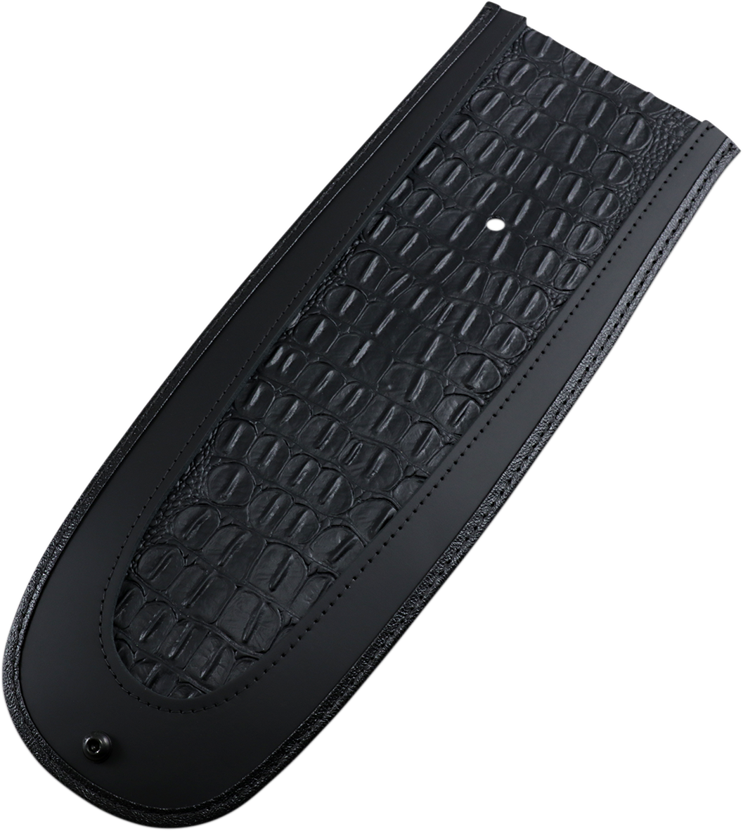 DRAG SPECIALTIES SEATS Fender Skin featuring embossed faux gator leather center, designed for custom motorcycle seats.