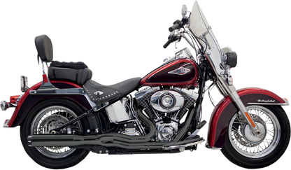 BASSANI XHAUST B1 2:1 exhaust system with black finish, part number 1S18RB, shown on a motorcycle exhaust pipe.