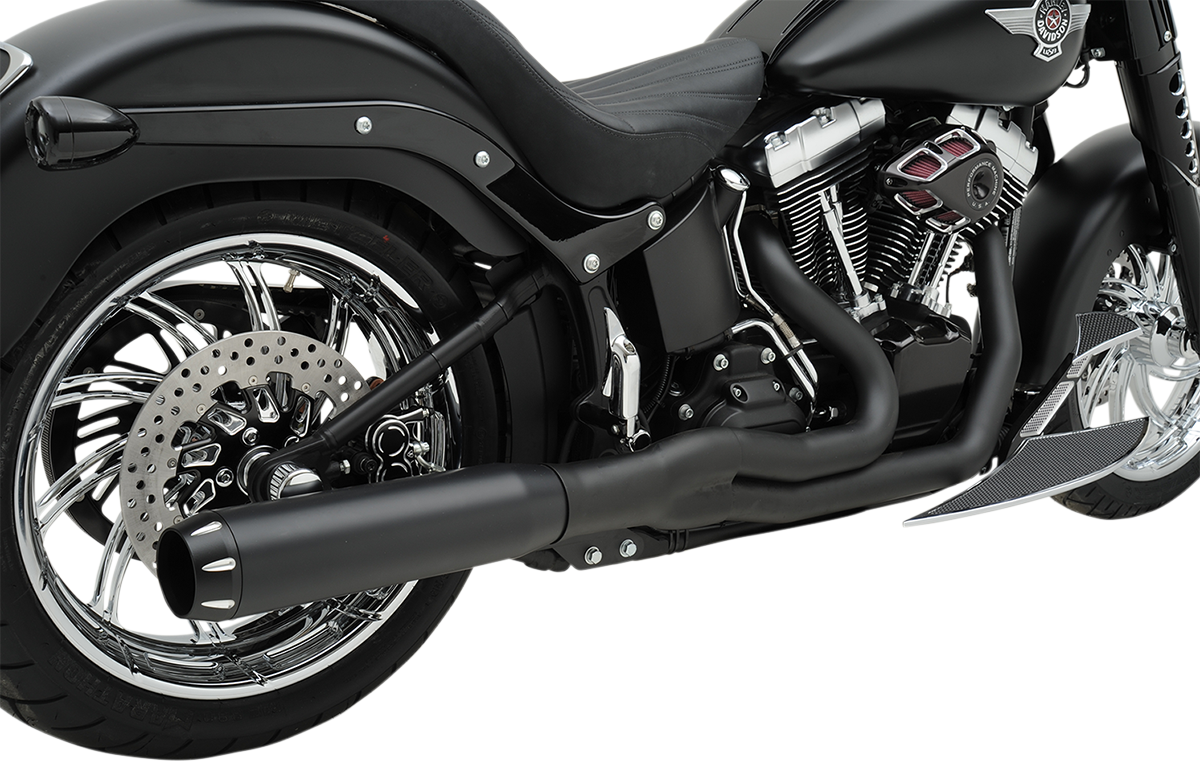BASSANI XHAUST B1 2:1 exhaust system with black finish, showcasing the sleek pipes and detailed construction.