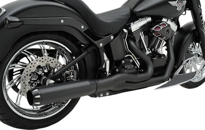 BASSANI XHAUST B1 2:1 exhaust system with black finish, showcasing the sleek pipes and detailed construction.